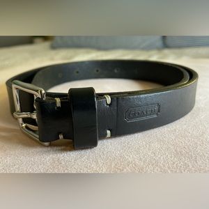 Small unisex coach black leather belt